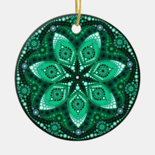 May Birthstone Emerald Mandala Ornament (Vorne)