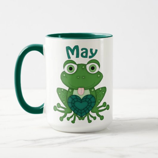 May Birthstone Frosch Tasse (Links)