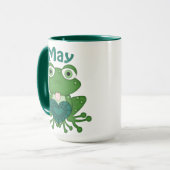 May Birthstone Frosch Tasse (Vorderseite Links)