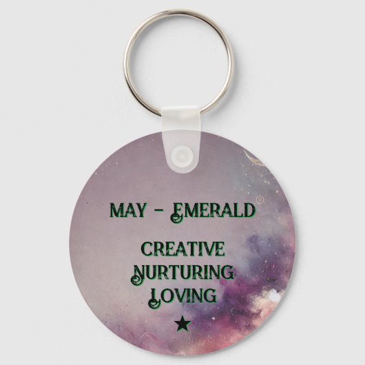 May Birthstone Schlüsselanhänger - Emerald Moth De (Rückseite)