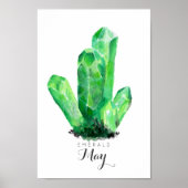 May Birthstone - Smarald Watercolor | Poster (Vorne)