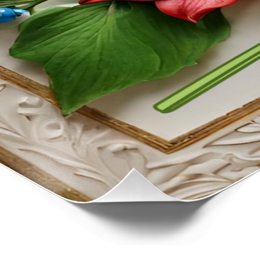 May blüht Hawthorn und Lily of the Valley Poster (Ecke)