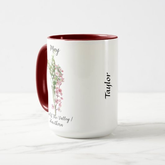 May Blume Lily of the Valley and Hawthorn Tasse (Vorderseite Links)