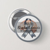 May Brain Cancer Awareness Month Button (Vorne & Hinten)