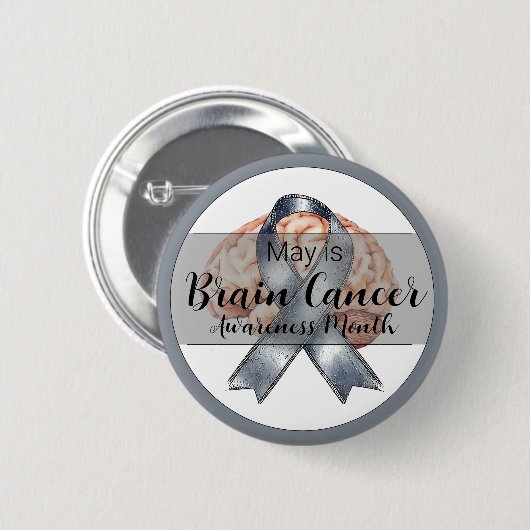 May Brain Cancer Awareness Month Button (Vorne & Hinten)