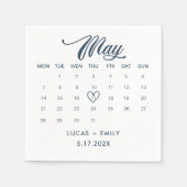 May Calendar Dark Blue Wedding Serviette (Vorderseite)