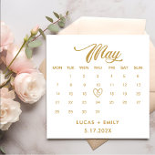 May Calendar Gold Wedding Serviette