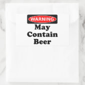 May Contain Bier Rechteckiger Aufkleber (Tasche)