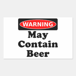 May Contain Bier Rechteckiger Aufkleber