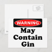 May Contain Gin Postkarte (Vorne/Hinten)