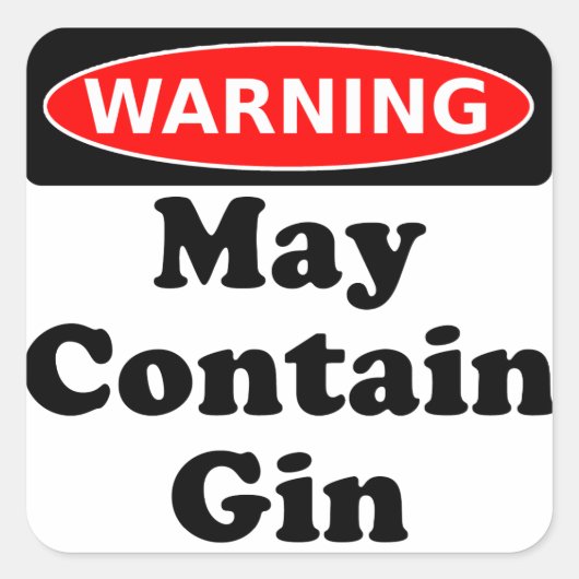 May Contain Gin Quadratischer Aufkleber (Vorderseite)