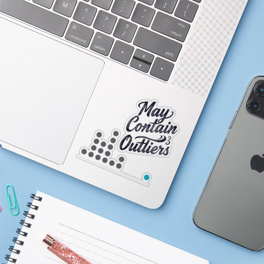 May Contain Outliers Data Vinyl Sticker (w/ Chart) (Laptop mit iPhone)
