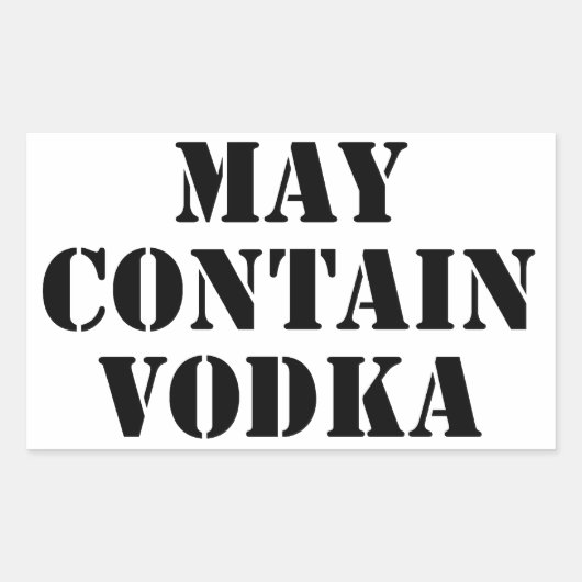 May Contain Vodka Rechteckiger Aufkleber (Vorderseite)