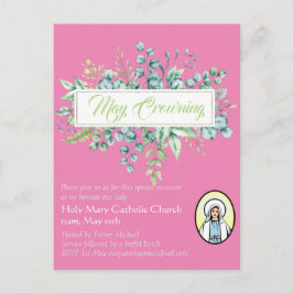 May Crowning lädt Jungfrau Mary Katholic ein Postkarte