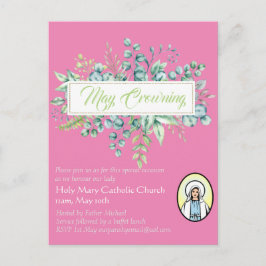 May Crowning lädt Jungfrau Mary Katholic ein Postkarte