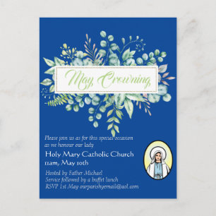 May Crowning lädt Jungfrau Mary Katholic ein Postkarte