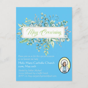May Crowning lädt Jungfrau Mary Katholic ein Postkarte