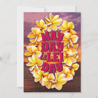 May Day is Lei Day (Back Text anpassbar) Card Feiertagskarte