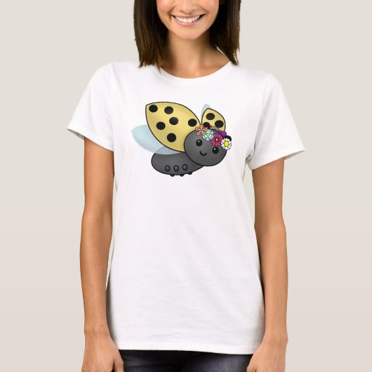 May Day Ladybug mit Blume Chain Headband T-Shirt (Vorderseite)