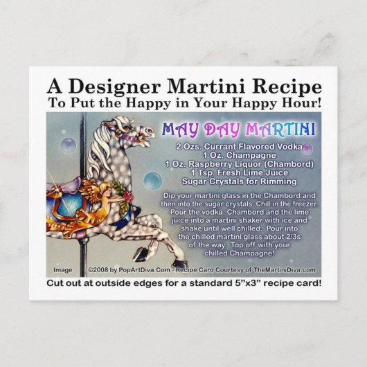 May Day Martini Rezept Card Postkarte (Vorderseite)