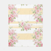 May Day Summer Roses buttercup stripe medium Fleecedecke (Vorderseite)