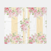 May Day Summer Roses buttercup stripe medium Fleecedecke (Vorderseite (Horizontal))