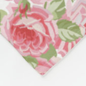 May Day Summer Roses buttercup stripe medium Fleecedecke (Ecke)