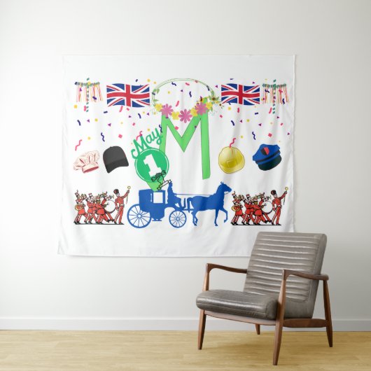 May Day (UK) Tapestry von Kriyas Collection Wandteppich (Beispiel (Horizontal))