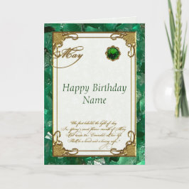 May Emerald Birthstone Birthday Card Karte