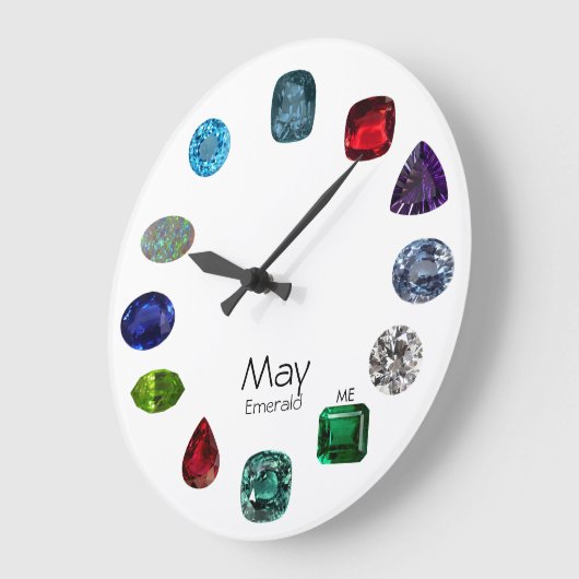 May Emerald Birthstone Design Große Wanduhr (Winkel)