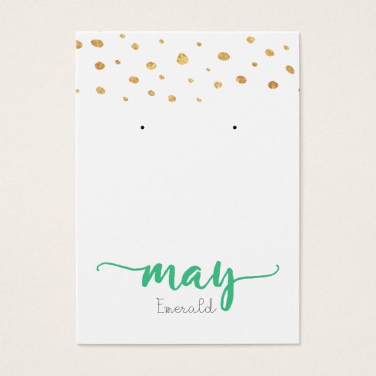 May Emerald Birthstone Earring Display Card (Vorderseite)