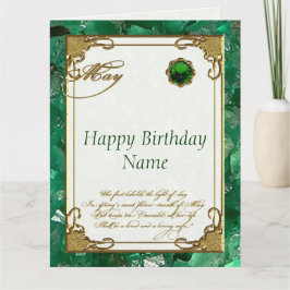 May Emerald Birthstone Geburtstag 8.5x11 Karte
