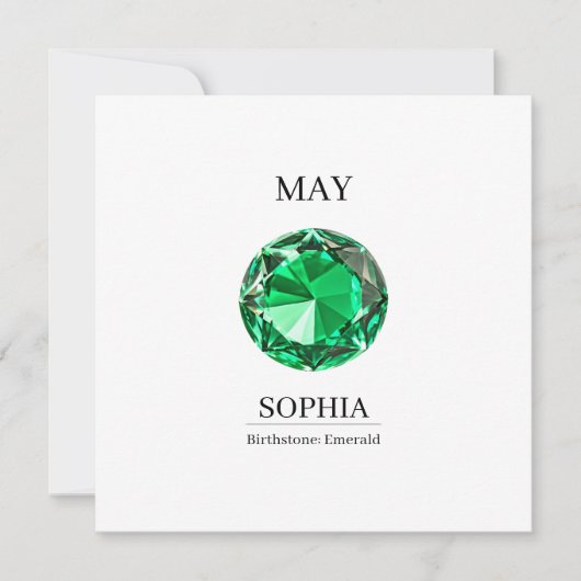 May Emerald  Personalized Birthday Card Karte (Vorderseite)