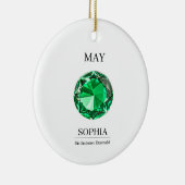 May Emerald  Personalized Birthday Card Keramik Ornament (Rechts)