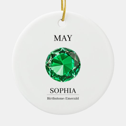 May Emerald  Personalized Birthday Card Keramik Ornament (Vorne)