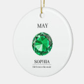 May Emerald  Personalized Birthday Card Keramik Ornament (Links)