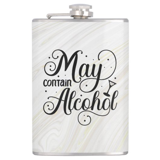 May enthält Alkohol Flachmann (Vorderseite)