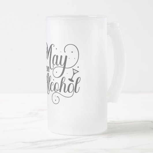 May enthält Alkohol Mattglas Bierglas (VorderseiteRechts)