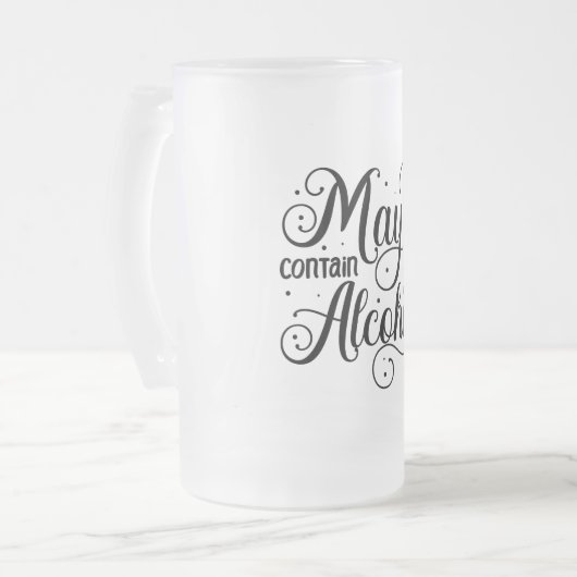 May enthält Alkohol Mattglas Bierglas (Vorderseite Links)