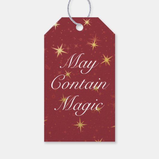 May enthält Magic Red & Imitate Gold Foil Stars Geschenkanhänger (Vorderseite)