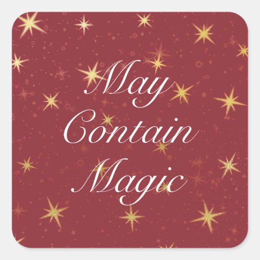 May enthält Magic Red & Imitate Gold Foil Stars Quadratischer Aufkleber (Vorderseite)