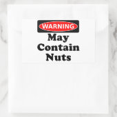 May enthält Nuts Rechteckiger Aufkleber (Tasche)