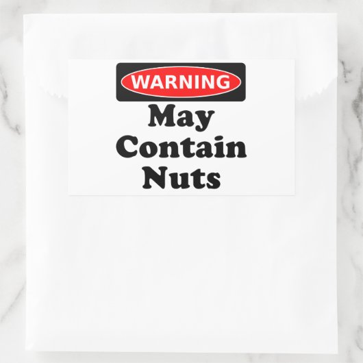 May enthält Nuts Rechteckiger Aufkleber (Tasche)