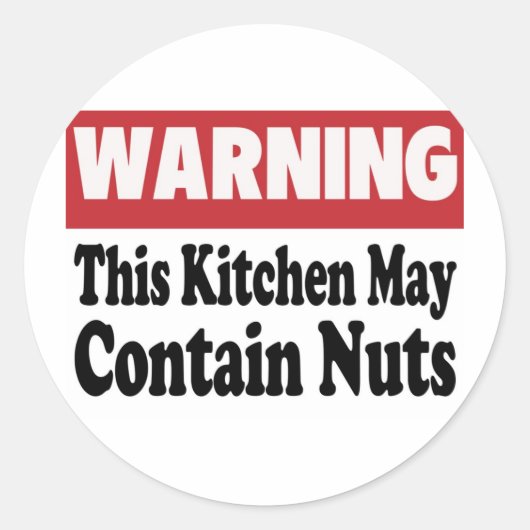 May enthält Nuts Runder Aufkleber (Vorderseite)