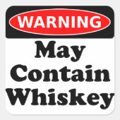May enthält Whiskey Quadratischer Aufkleber (Vorderseite)