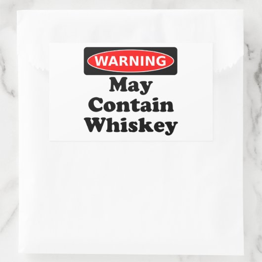 May enthält Whiskey Rechteckiger Aufkleber (Tasche)