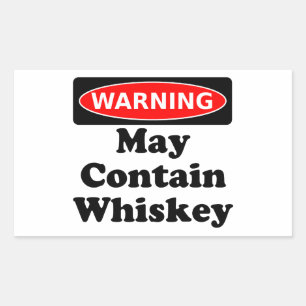 May enthält Whiskey Rechteckiger Aufkleber