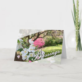 May Flowers Pink Blessings Greeting Card Karte