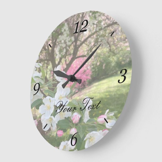 May Flowers Pink  Große Wanduhr (Winkel)