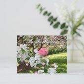 May Flowers Pink Invitation Postcard Postkarte (Stehend Vorderseite)
